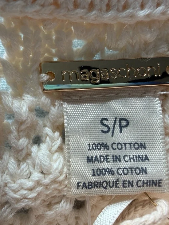 Magaschoni Ivory/Beige Cotton Button down sweater - Picture 4 of 6